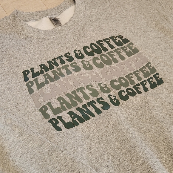 Gray Plants & Coffee Sweatshirt - Picture 3 of 3
